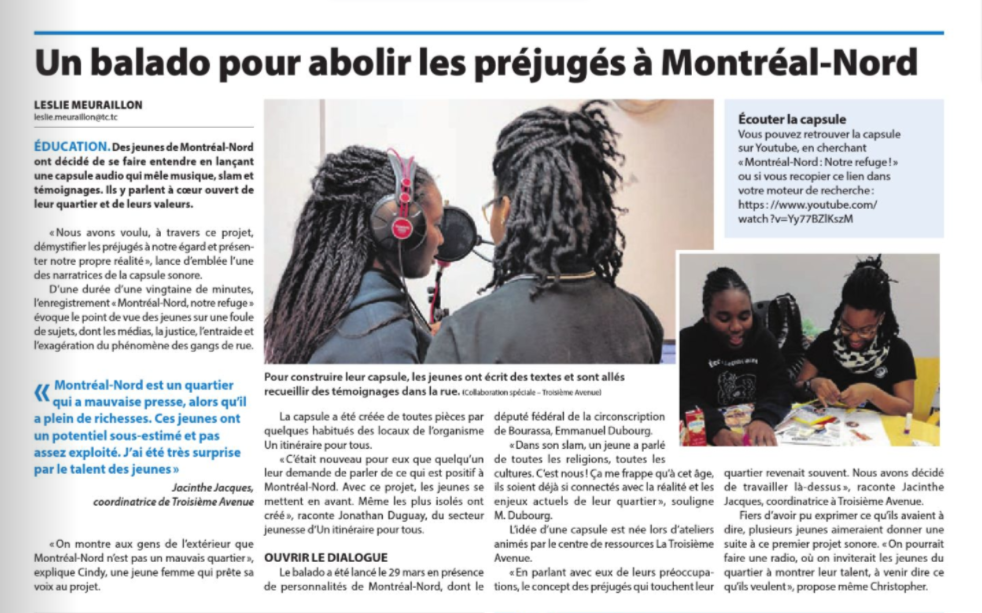 Capsule audio « Montréal-Nord : Notre refuge »